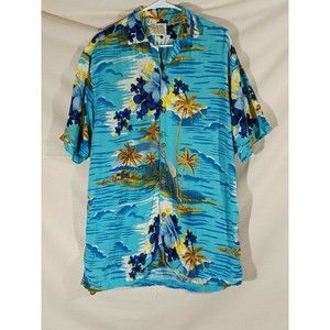 Thumbs Up For Him Hawaiian Short Sleeve Button Up Shirt Size Medium